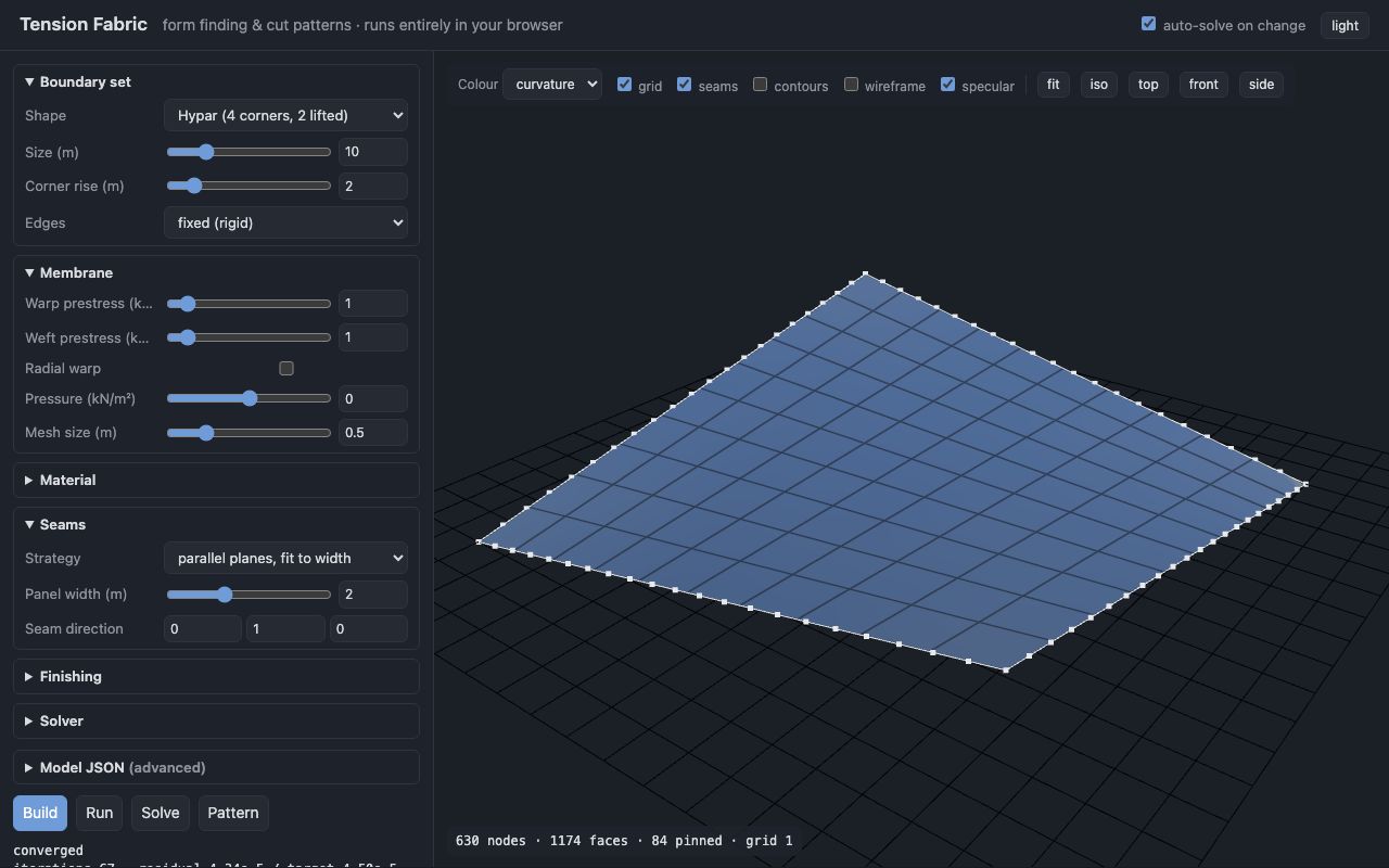 Screenshot of Tension Fabric